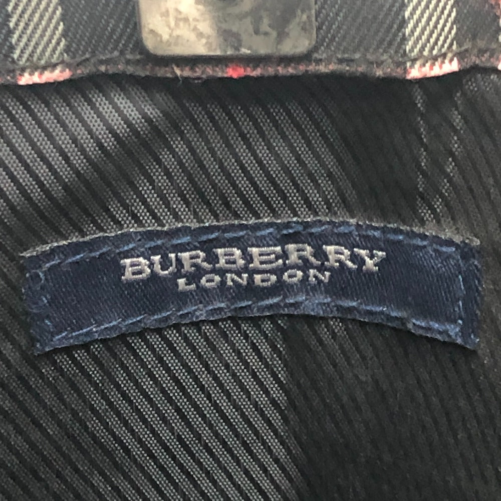 BURBERRY London Check pattern Bag Hand Bag Tote Bag Canvas Black Used
