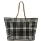 BURBERRY London Check pattern Bag Hand Bag Tote Bag Canvas Black Used
