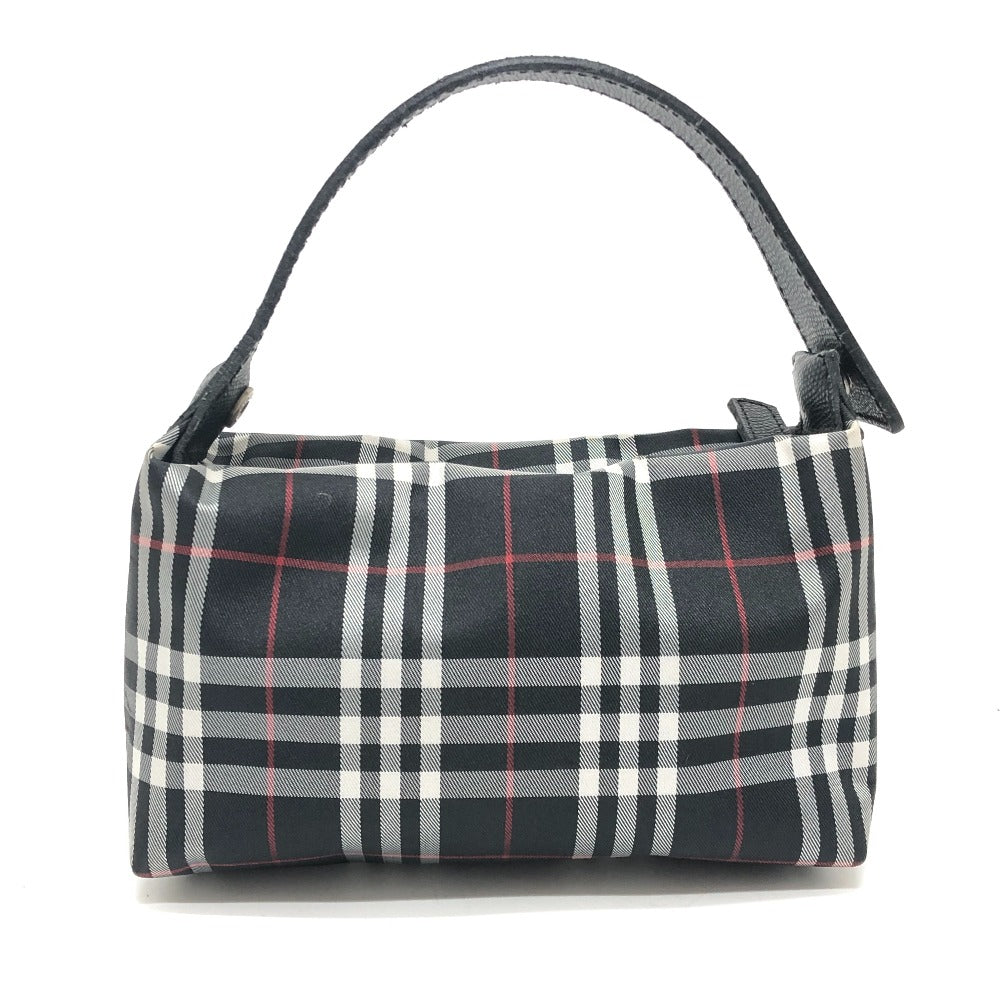 BURBERRY London Check pattern Cosmetics Pouch Pouch Canvas Black Used