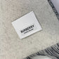 BURBERRY 80085081 Two-tone Fringe Scarf Logo Muffler Wool Women's Black x White
