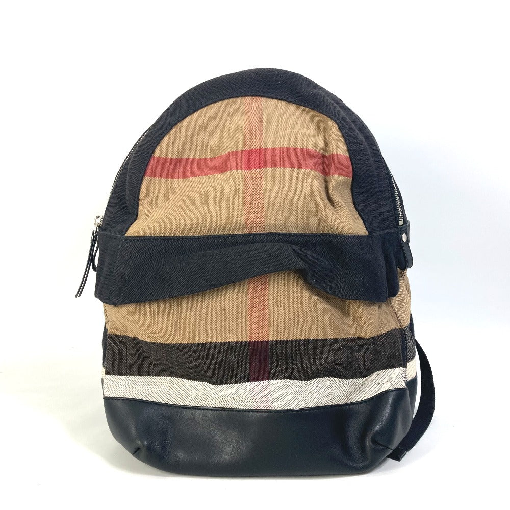 BURBERRY 3958527 Mega Check Backpack, Canvas/Leather, Men's, Beige