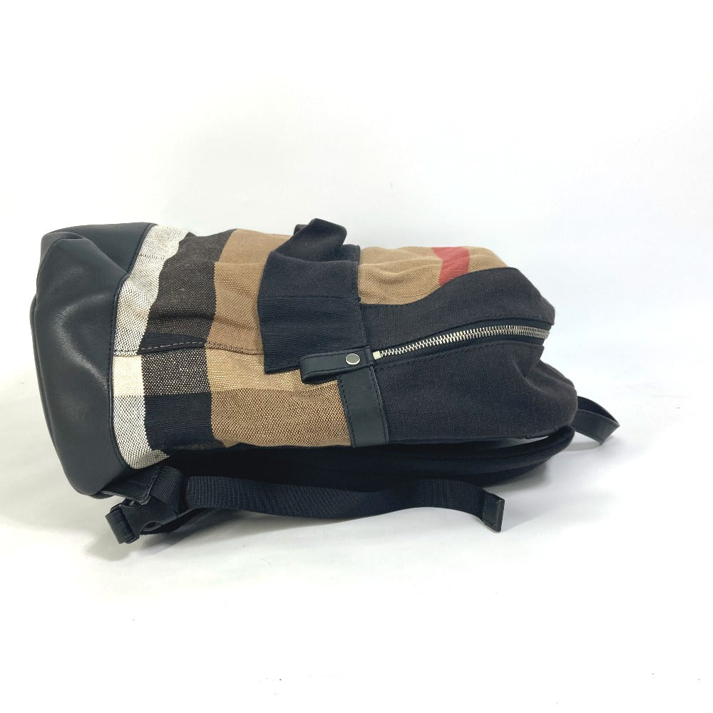 BURBERRY 3958527 Mega Check Backpack, Canvas/Leather, Men's, Beige
