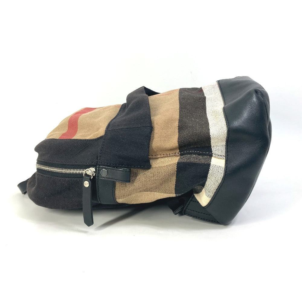 BURBERRY 3958527 Mega Check Backpack, Canvas/Leather, Men's, Beige