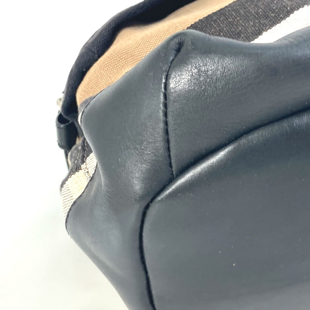 BURBERRY 3958527 Mega Check Backpack, Canvas/Leather, Men's, Beige