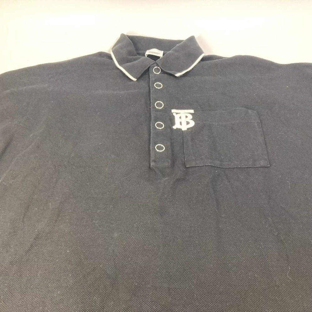 BURBERRY 8015131 Women's Black Cotton Poncho with TB Logo Two-Tone Print