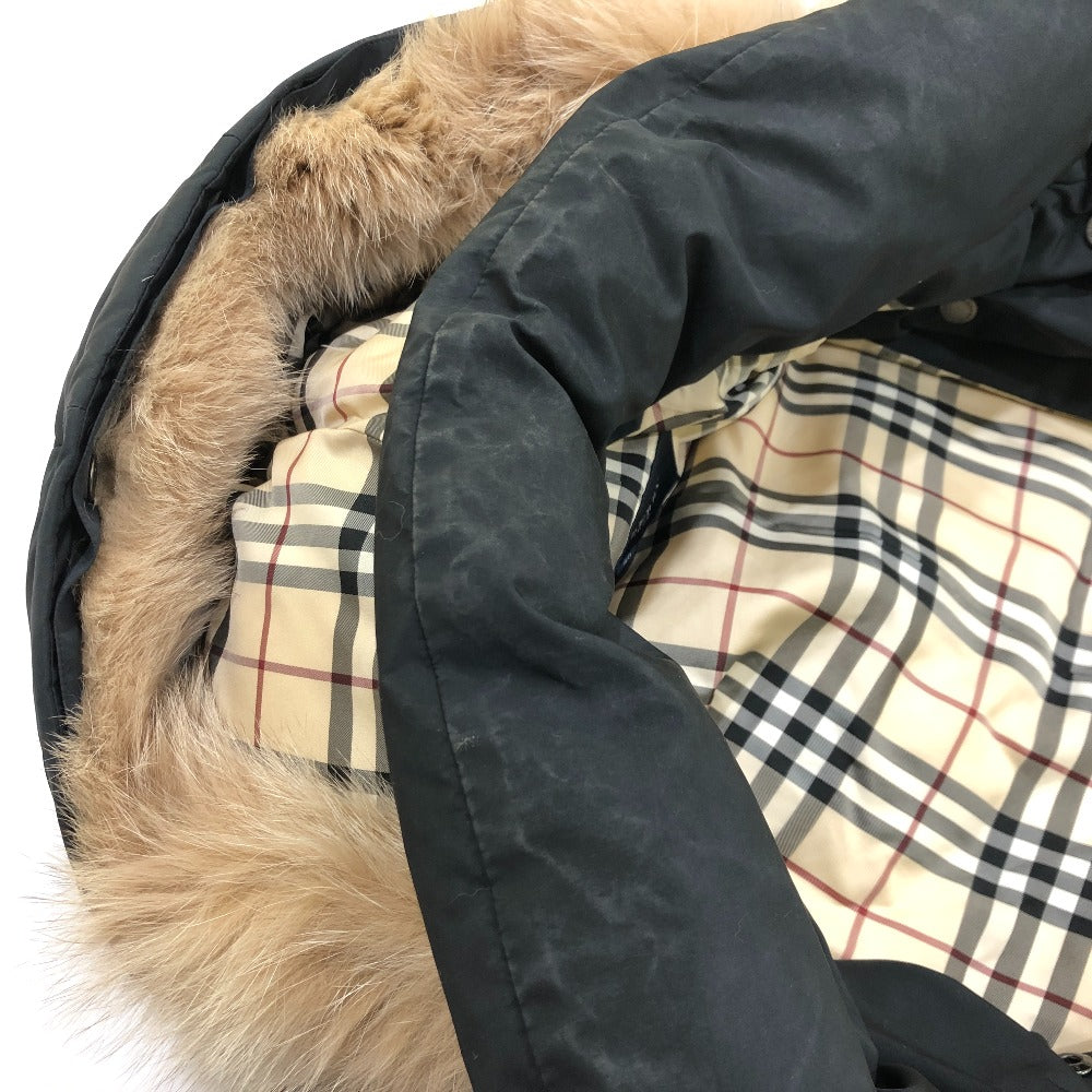 BURBERRY ロンドン ダウン ベスト アパレル 袖なし チェック アウター フードファー フード付き ダウンベスト ナイロン レディース ブラック