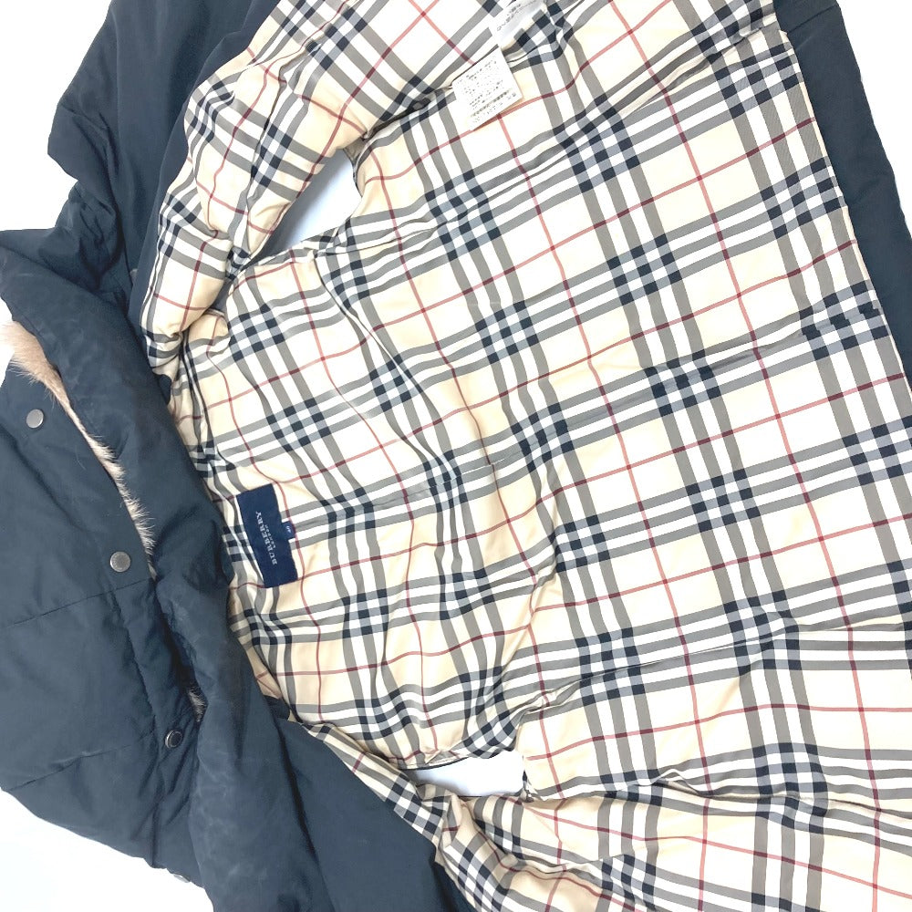 BURBERRY ロンドン ダウン ベスト アパレル 袖なし チェック アウター フードファー フード付き ダウンベスト ナイロン レディース ブラック