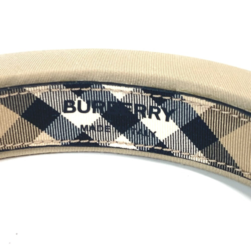 BURBERRY 内面チェック柄 ロゴ TB ヘアアクセサリー ヘッドバンド ヘアバンド カチューシャ キャンバス レディース ベージュ - brandshop-reference