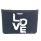 BURBERRY LOVE Makeup Pouch, Coin Case, Clutch Bag, Pouch, Canvas, Women's, Black