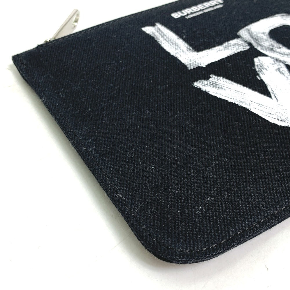 BURBERRY LOVE Makeup Pouch, Coin Case, Clutch Bag, Pouch, Canvas, Women's, Black
