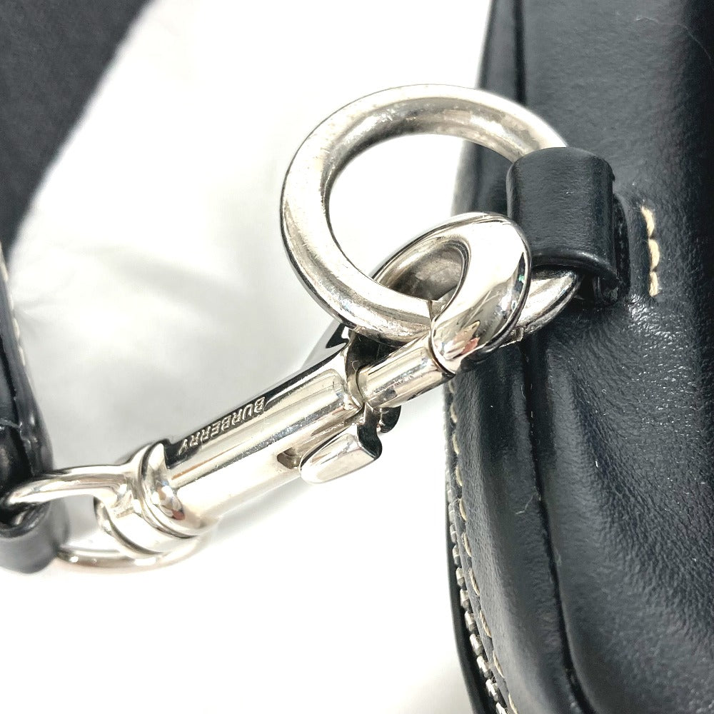 BURBERRY 小銭入れ 財布 チェック ストラップ付 ポーチ コインケース レザー/PVC レディース ブラック