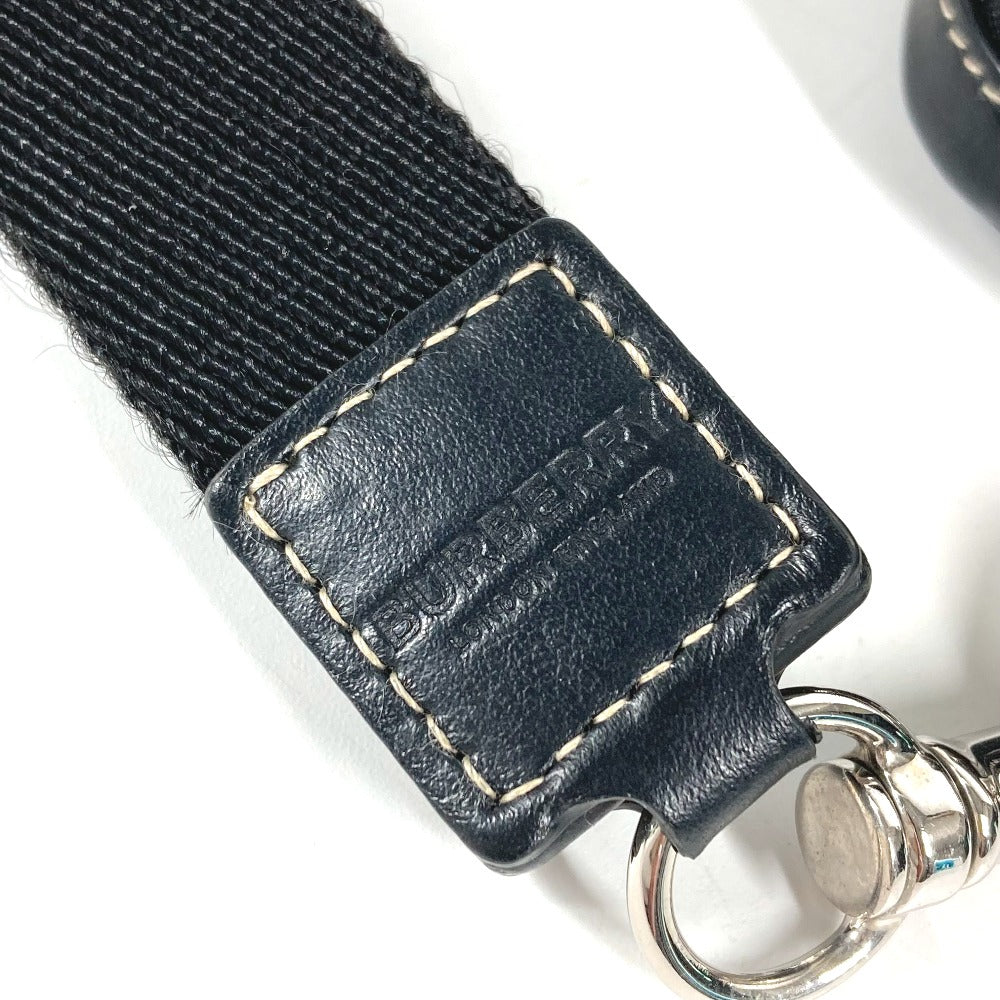 BURBERRY 小銭入れ 財布 チェック ストラップ付 ポーチ コインケース レザー/PVC レディース ブラック
