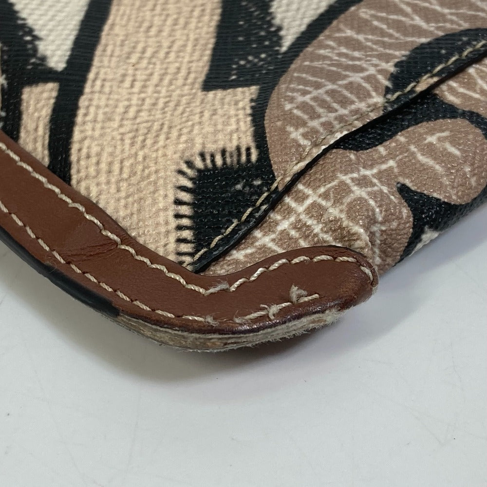 BURBERRY TB Print Clutch Bag, Zippered PVC/Leather, Men's, Brown