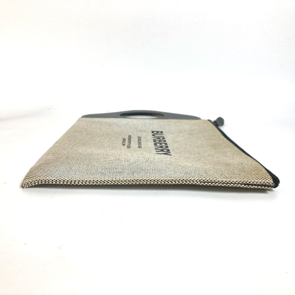 BURBERRY logo handbag, 2-way bag, clutch bag, men's, gray