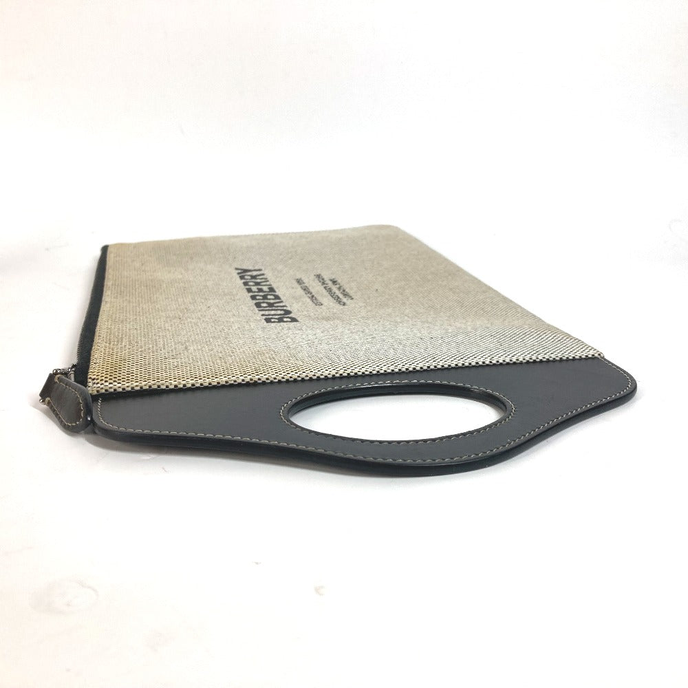 BURBERRY logo handbag, 2-way bag, clutch bag, men's, gray
