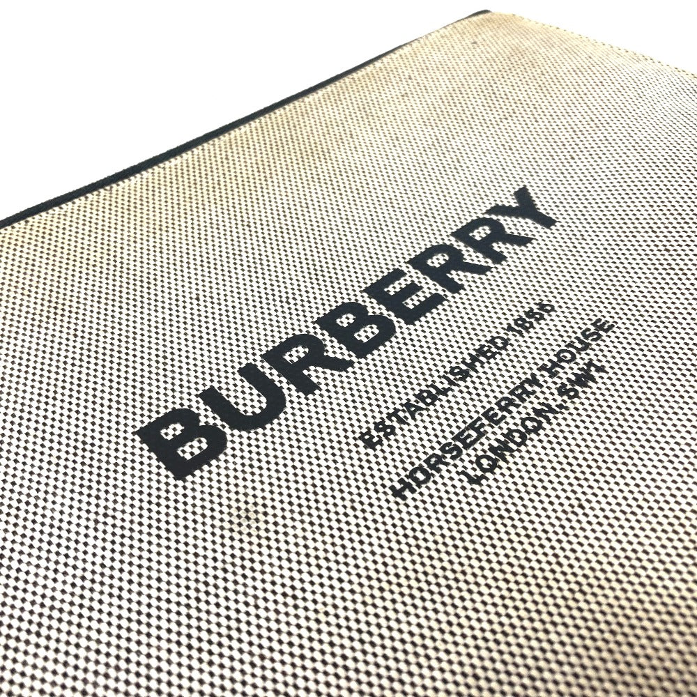 BURBERRY logo handbag, 2-way bag, clutch bag, men's, gray