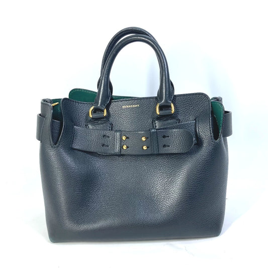 BURBERRY 4076733 ハンドバッグ カバン 肩掛け ロゴ ベルトバッグ 2WAY ショルダーバッグ レザー レディース ブラック
