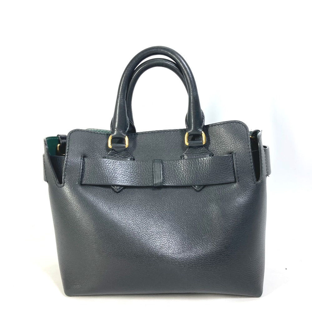 BURBERRY 4076733 Handbag, Shoulder Bag, Logo Belt Bag, 2-Way Shoulder Bag, Leather, Women's, Black