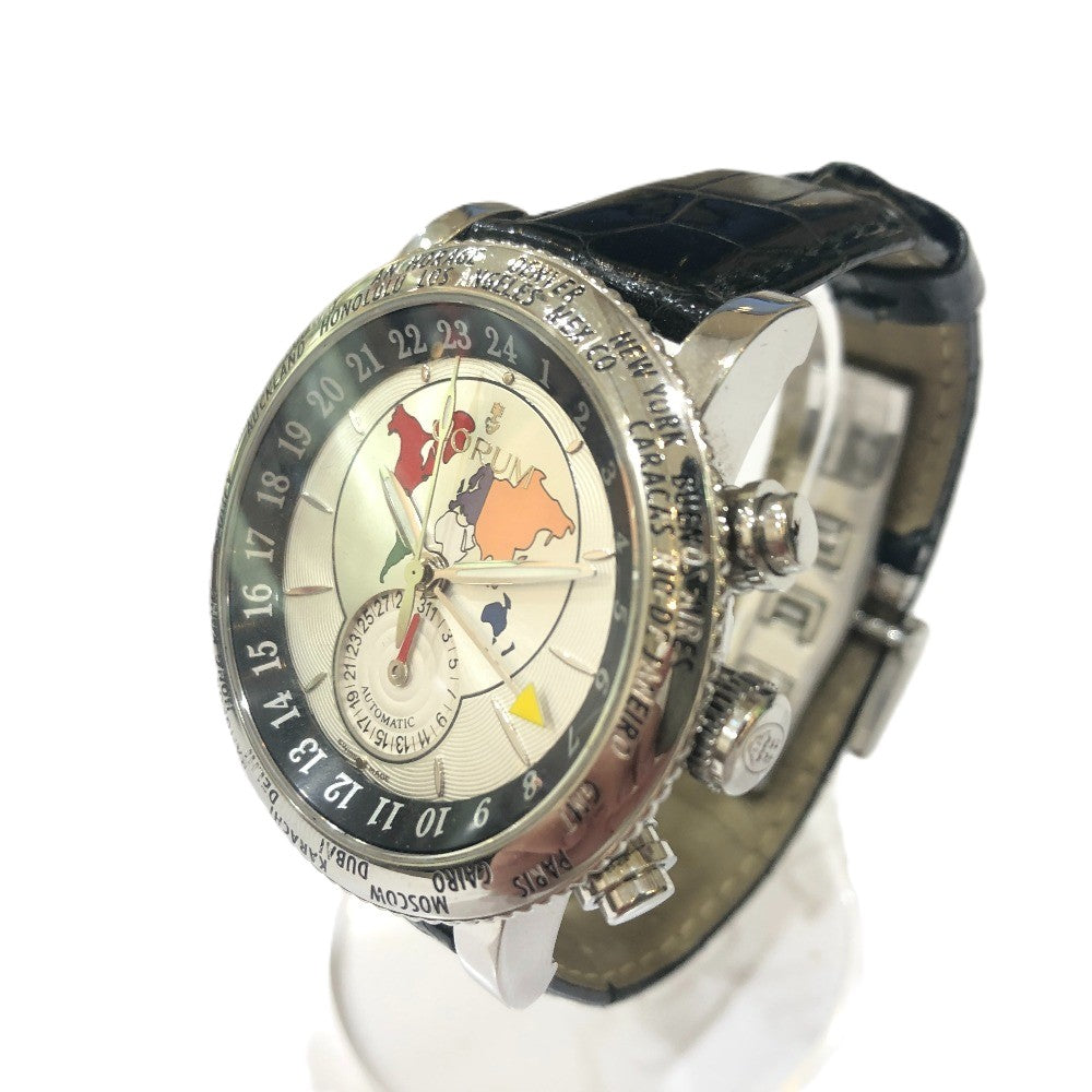 CORUM 983.201.20 Classic GMT Automatic Watch with See-Through Back, Stainless Steel, Men's, Silver