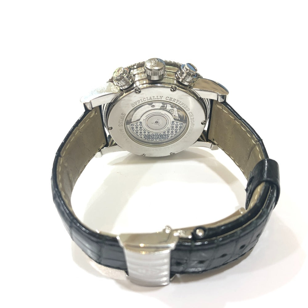 CORUM 983.201.20 Classic GMT Automatic Watch with See-Through Back, Stainless Steel, Men's, Silver
