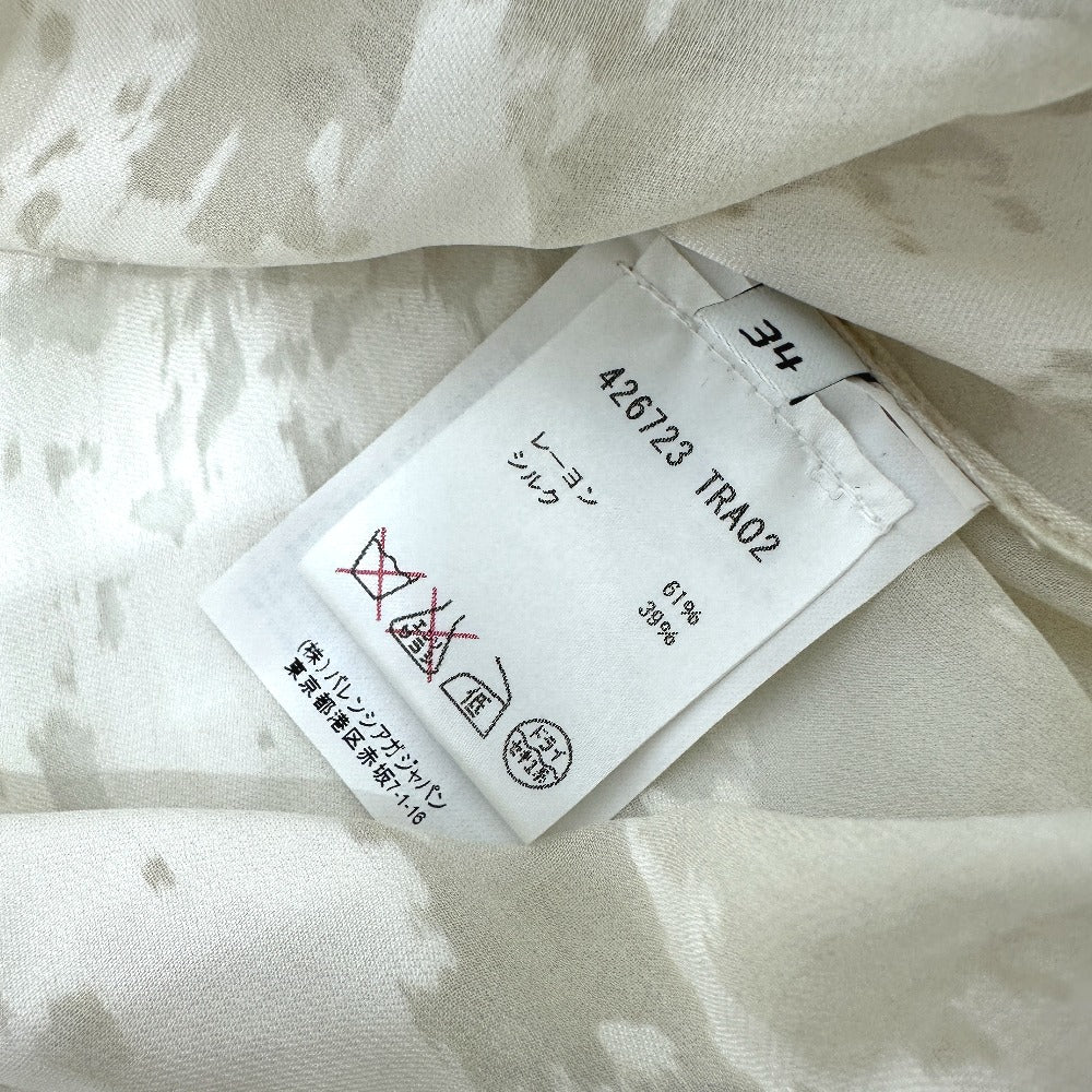 BALENCIAGA Crinkled Ribbon Sheer Rayon Blouse in White for Women