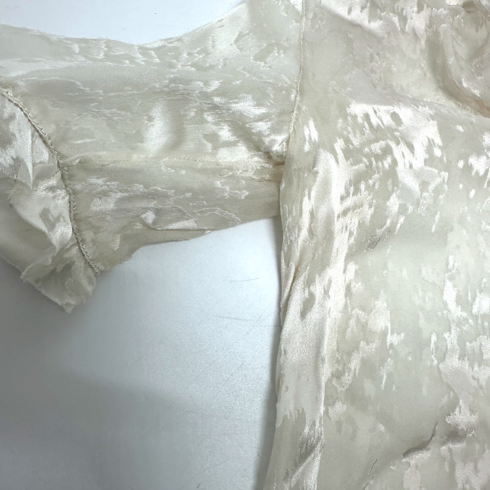 BALENCIAGA Crinkled Ribbon Sheer Rayon Blouse in White for Women