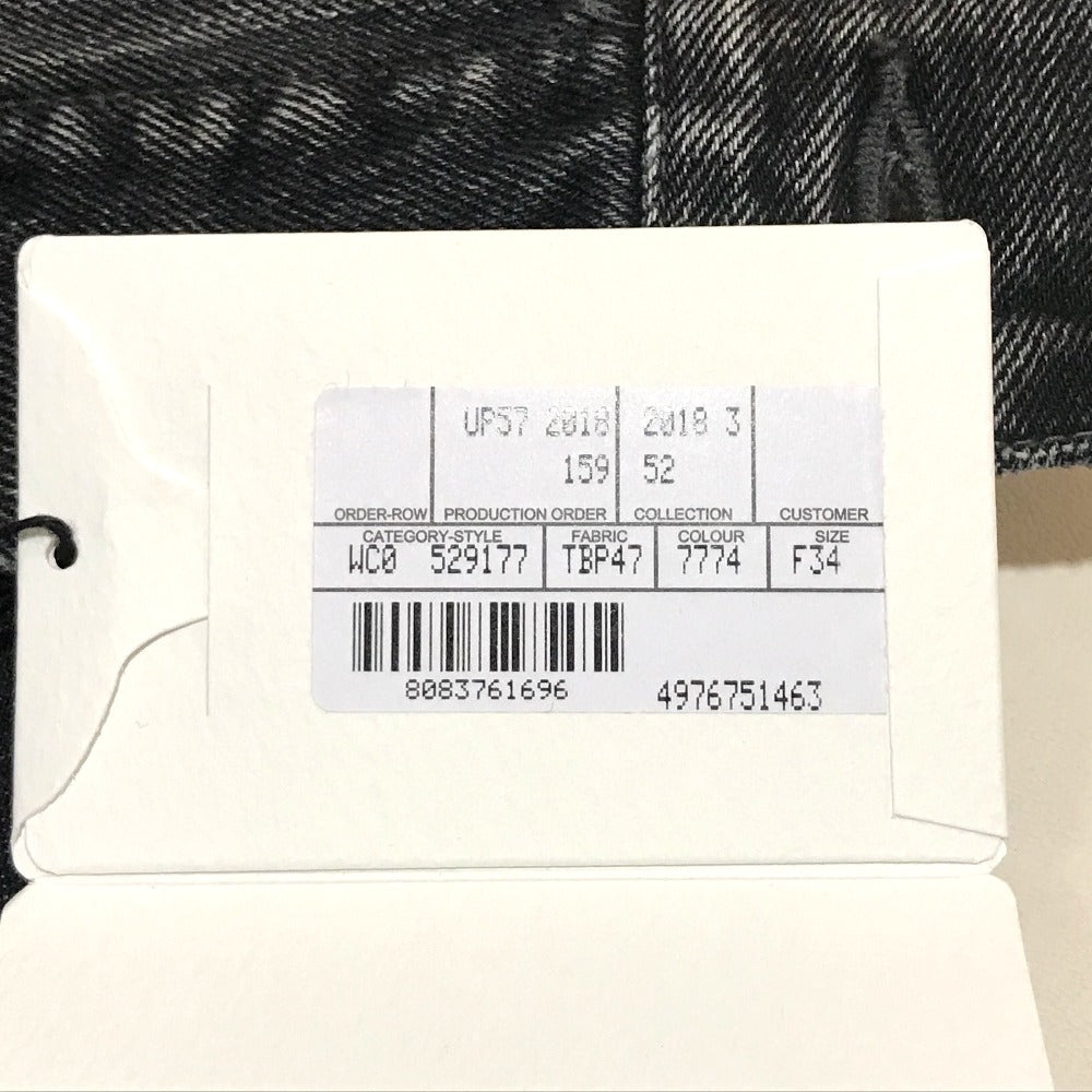 BALENCIAGA 529177 タグ有 ロゴ ストラス 18AW Gジャン デニムジャケット コットンデニム ユニセックス グレー グレー系