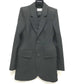 BALENCIAGA 571278 Single Black Basic Jacket with Shoulder Pads, Long Sleeve, Cotton, Women's, Black