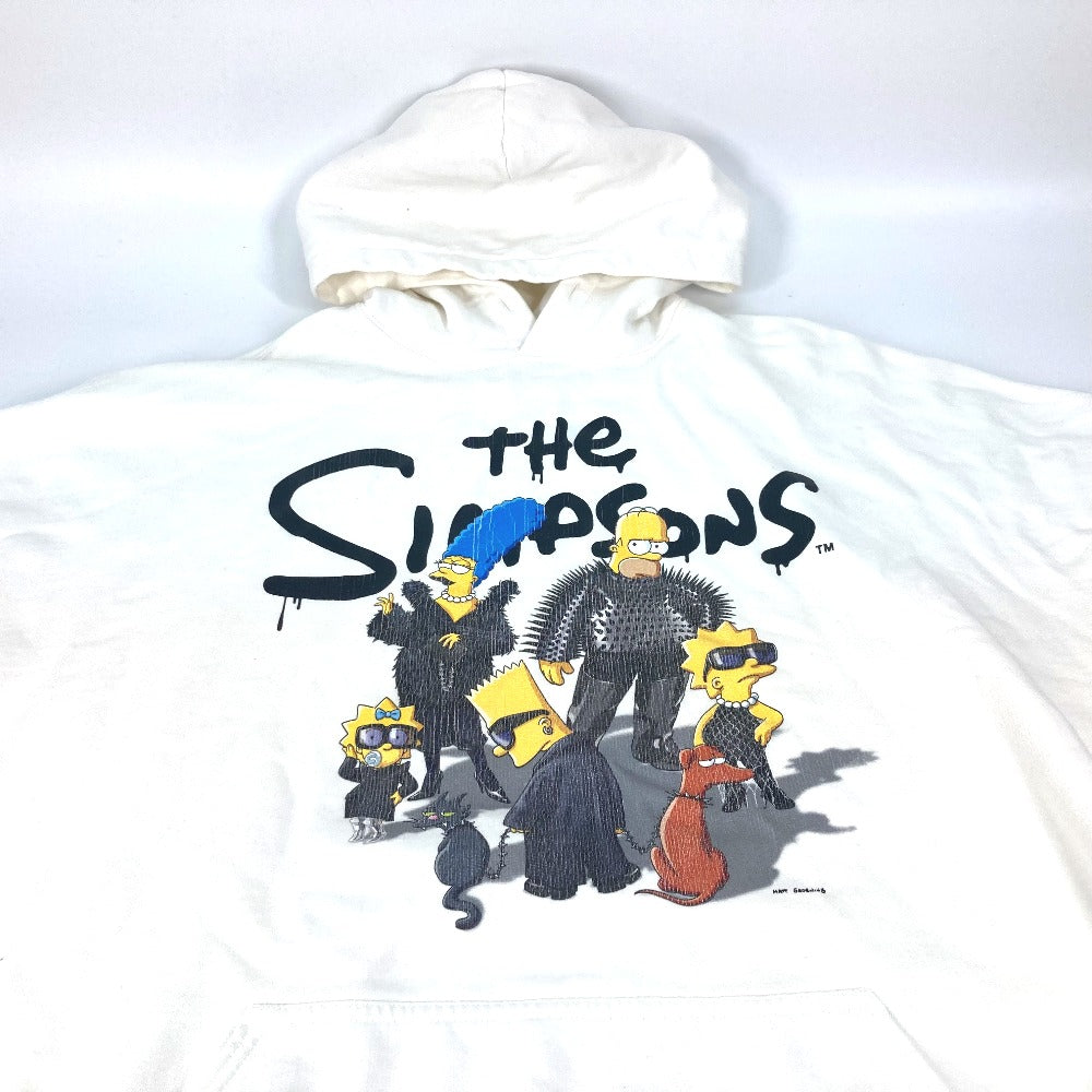 BALENCIAGA 675003 シンプソンズコラボ THE SIMPSONS フーディ フード付き スウェット 長袖 アパレル トレーナー コットン メンズ ホワイト