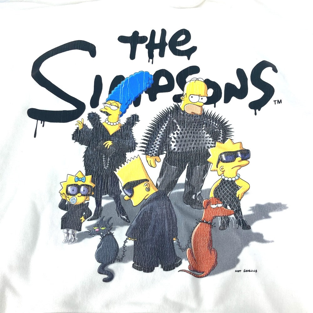 BALENCIAGA 675003 シンプソンズコラボ THE SIMPSONS フーディ フード付き スウェット 長袖 アパレル トレーナー コットン メンズ ホワイト