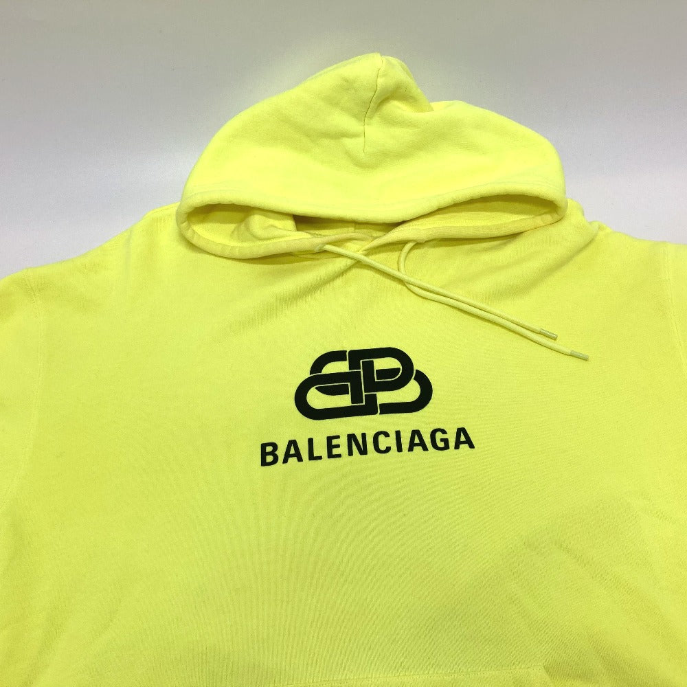 BALENCIAGA 583222 BBロゴプリント プルオーバー パーカー フード付き 洋服 パーカー コットン メンズ イエロー