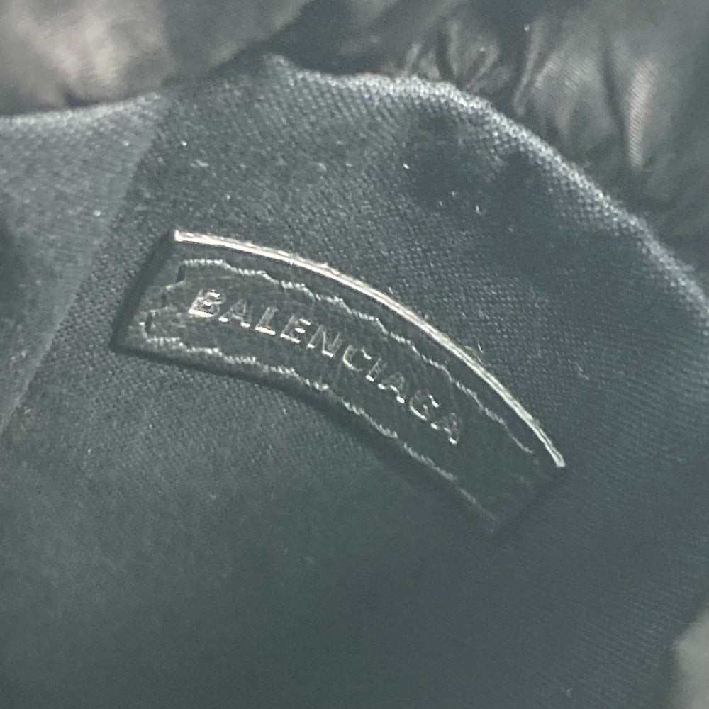 BALENCIAGA 618193 ボトルホルダー 巾着 ロゴ カバン 斜め掛け ポシェット バイカラー ショルダーバッグ ナイロン/レザー レディース ブラック