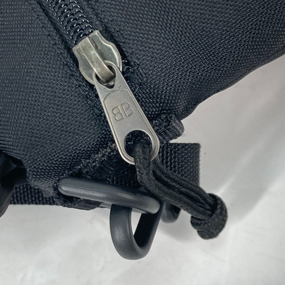 BALENCIAGA 618193 ボトルホルダー 巾着 ロゴ カバン 斜め掛け ポシェット バイカラー ショルダーバッグ ナイロン/レザー レディース ブラック