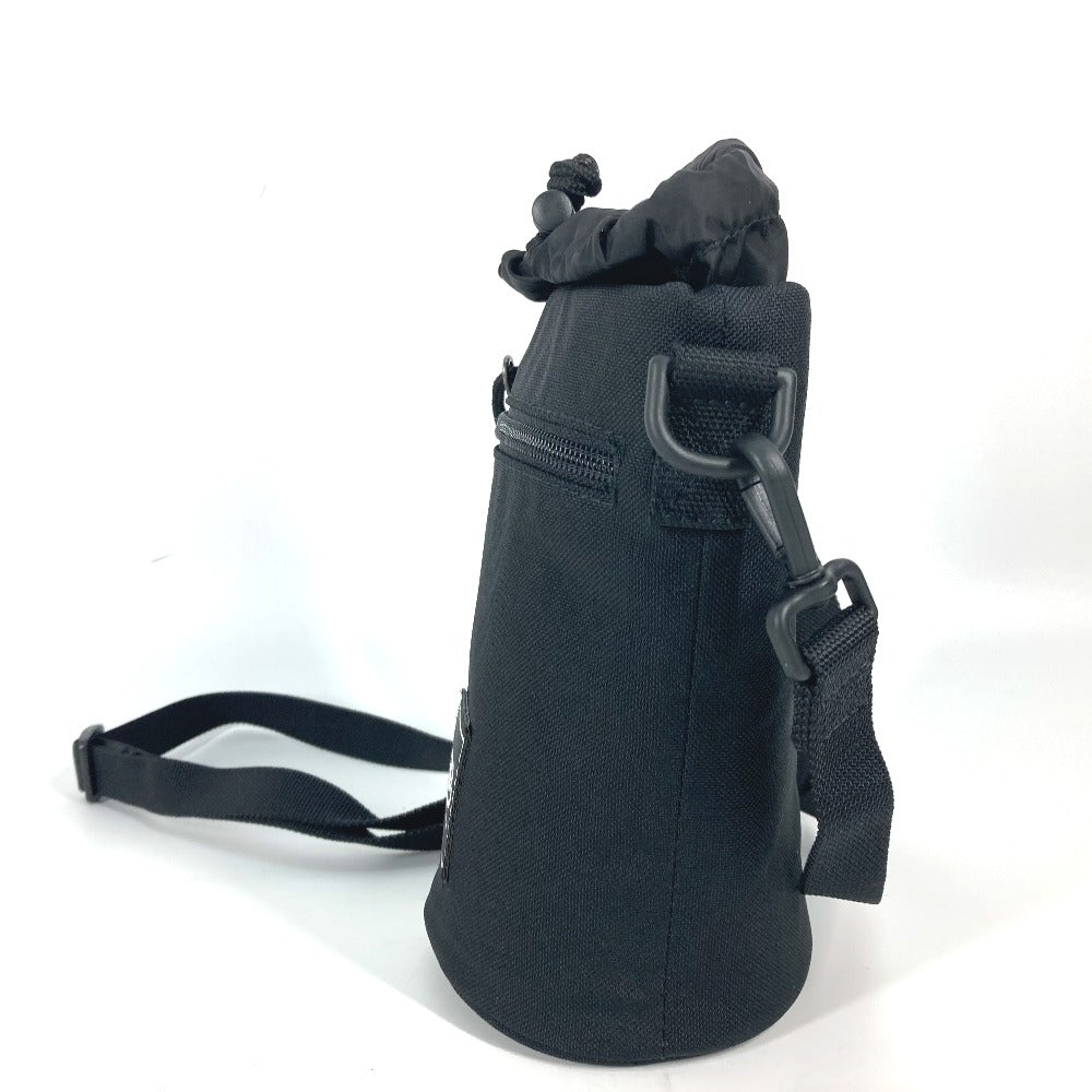 BALENCIAGA 618193 ボトルホルダー 巾着 ロゴ カバン 斜め掛け ポシェット バイカラー ショルダーバッグ ナイロン/レザー レディース ブラック