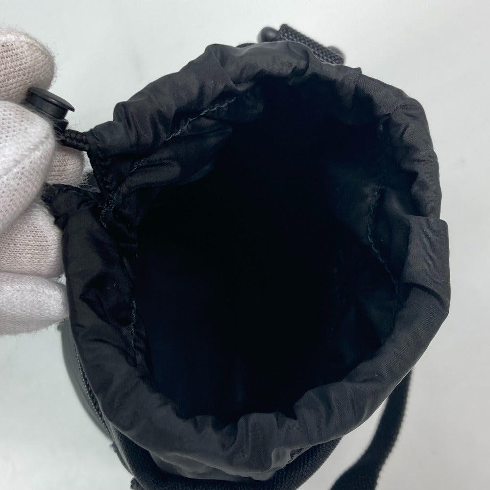 BALENCIAGA 618193 ボトルホルダー 巾着 ロゴ カバン 斜め掛け ポシェット バイカラー ショルダーバッグ ナイロン/レザー レディース ブラック
