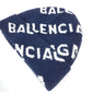 BALENCIAGA 633717 ロゴ ビーニー 帽子 ニット帽 ニットキャップ ニット帽 ウール レディース ネイビー