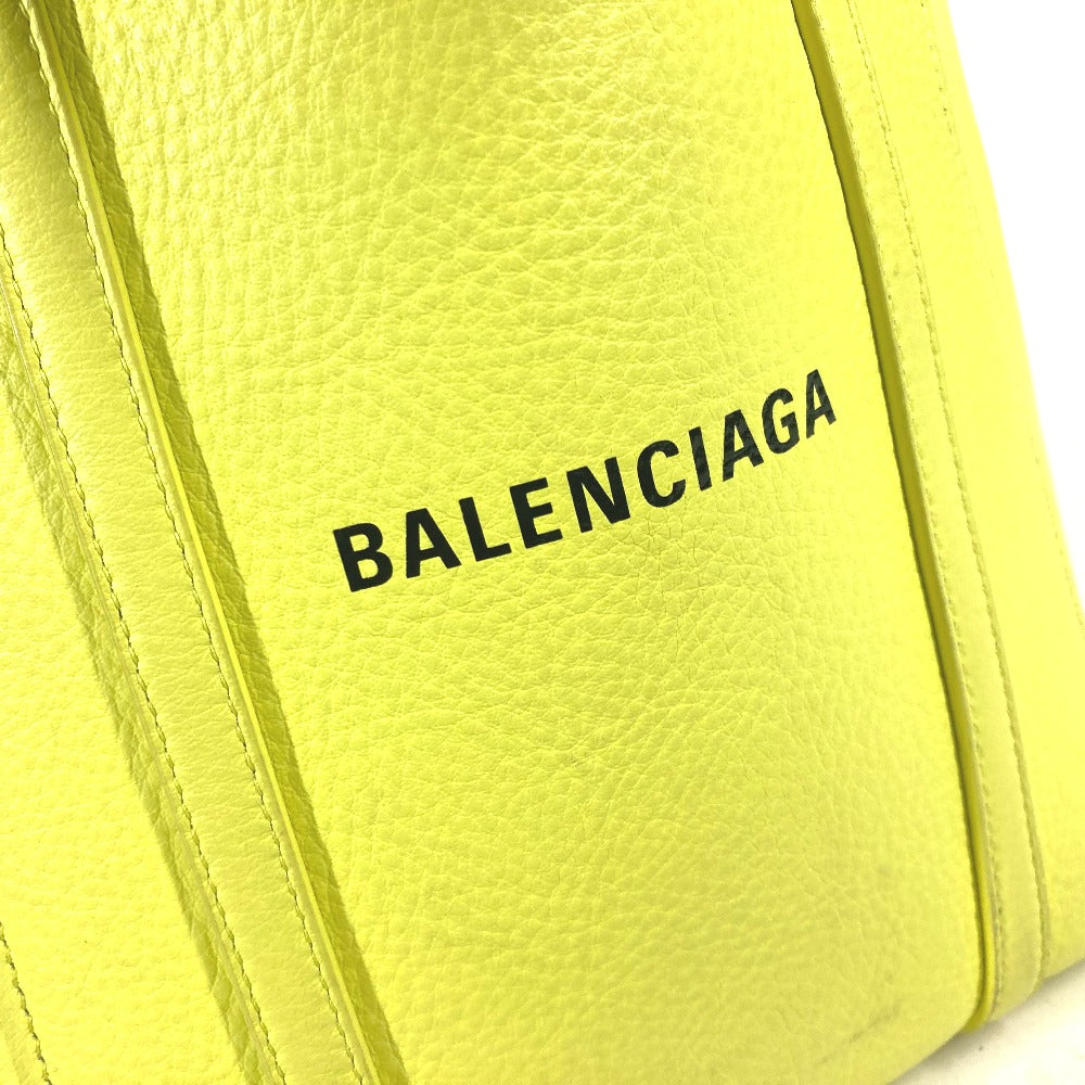 BALENCIAGA 551815 ロゴ エブリデイ トートバッグ XXS トートバッグ カバン 斜め掛け ショルダーバッグ レザー レディース イエロー