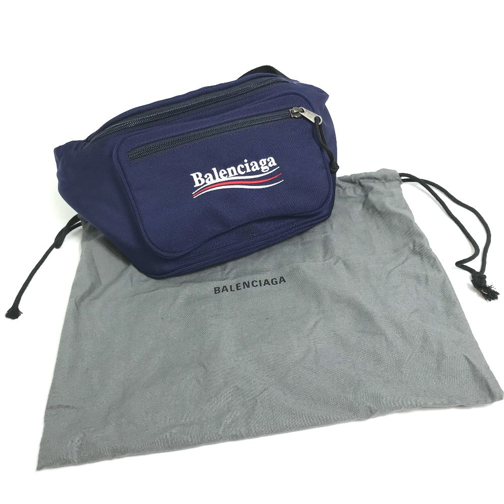 BALENCIAGA 482389 Explorer Waist Bag/Belt Bag/Body Bag, Unisex, Nylon, Navy
