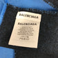 BALENCIAGA バイカラー ロゴ マフラー ウール メンズ ブルー