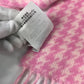 BALENCIAGA Check Logo Fringe Scarf Wool/Cashmere Women's Pink