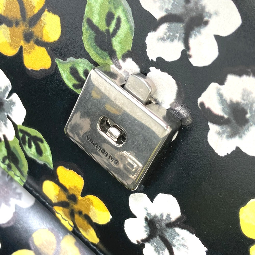 BALENCIAGA 674693 GOSSIP ゴシップ フラワー カバン 肩掛け 斜め掛け ショルダーバッグ レザー レディース ブラック