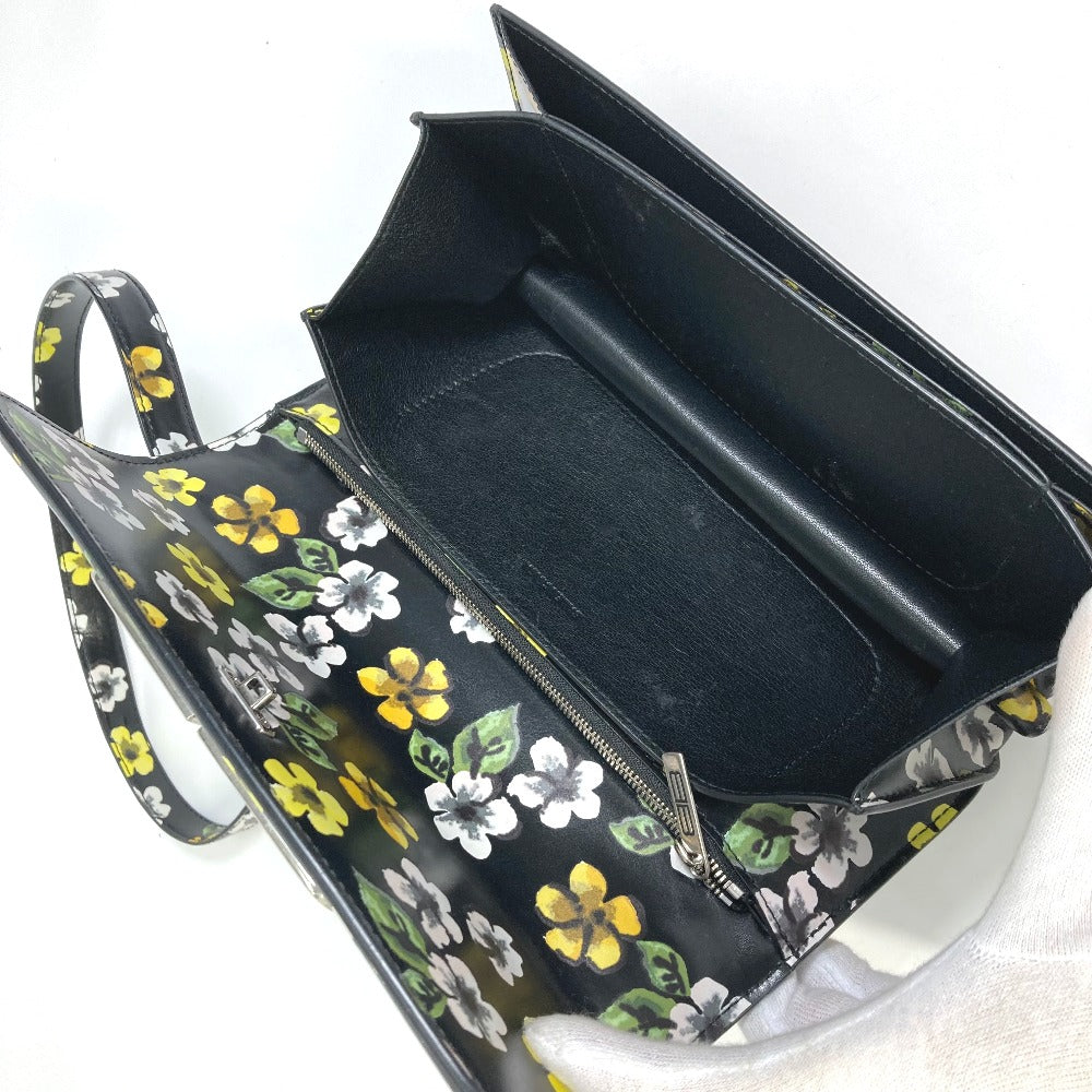 BALENCIAGA 674693 GOSSIP ゴシップ フラワー カバン 肩掛け 斜め掛け ショルダーバッグ レザー レディース ブラック