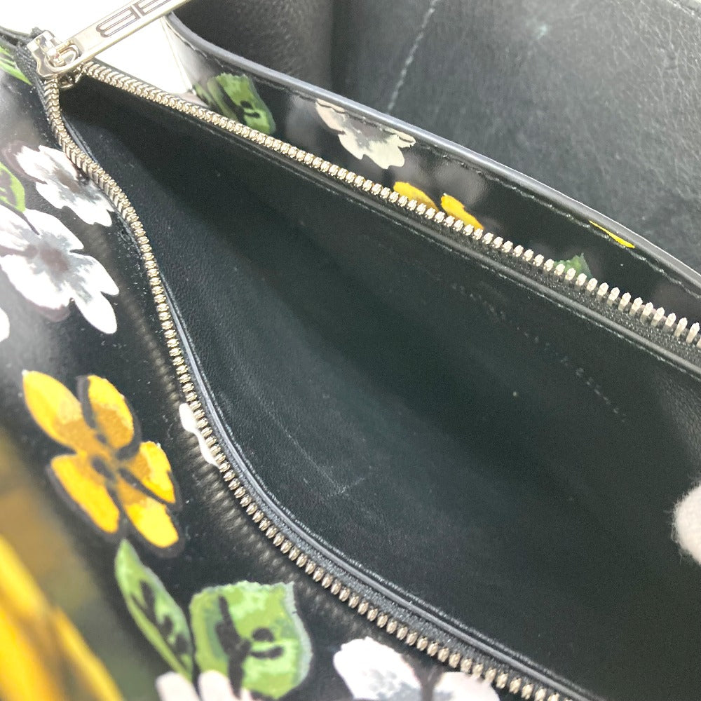 BALENCIAGA 674693 GOSSIP ゴシップ フラワー カバン 肩掛け 斜め掛け ショルダーバッグ レザー レディース ブラック