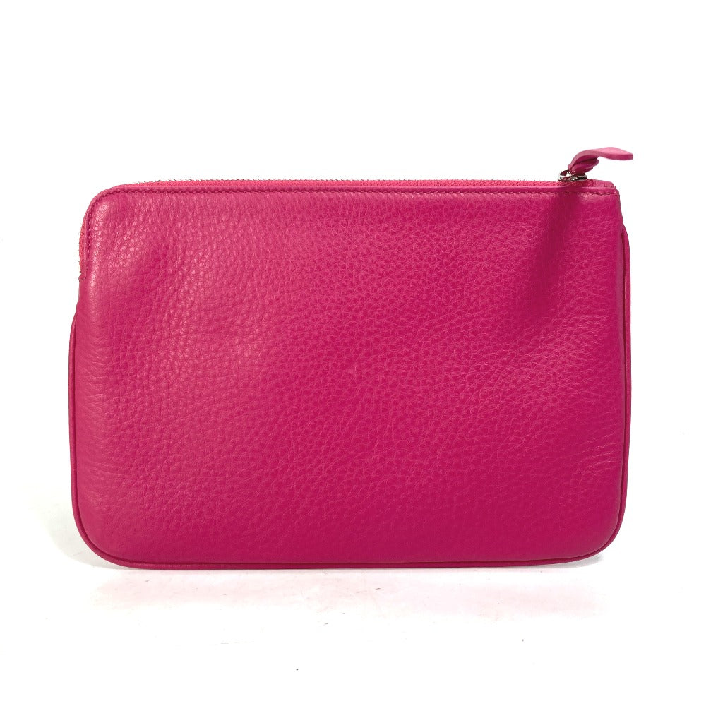 BALENCIAGA 492465 Logo Everyday Pouch M Clutch Bag Leather Women's Pink