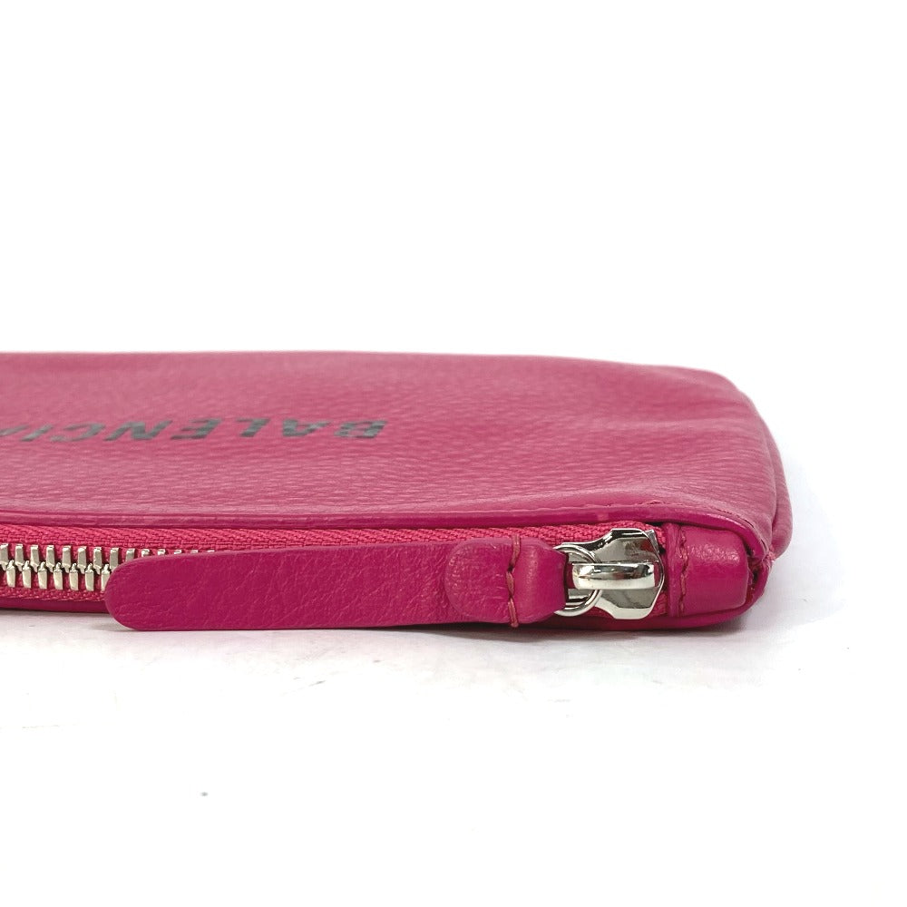 BALENCIAGA 492465 Logo Everyday Pouch M Clutch Bag Leather Women's Pink