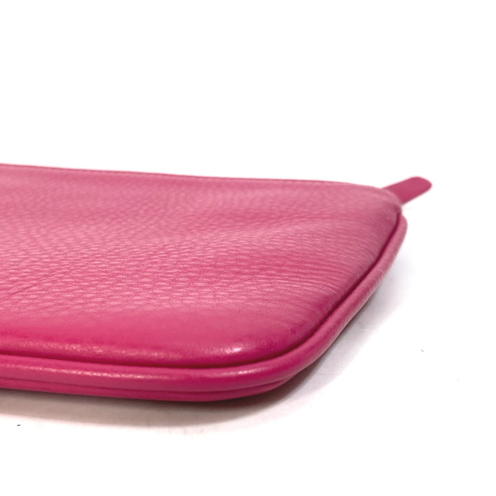 BALENCIAGA 492465 Logo Everyday Pouch M Clutch Bag Leather Women's Pink