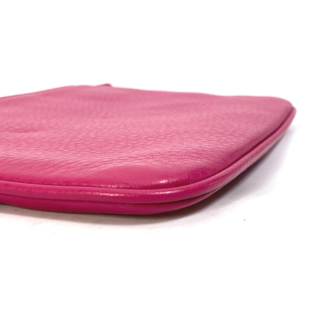 BALENCIAGA 492465 Logo Everyday Pouch M Clutch Bag Leather Women's Pink