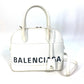 BALENCIAGA 550645 バイカラー カバン ヴィル トップ ハンドル S 2WAY カバン ショルダーバッグ 斜め掛け ハンドバッグ レザー レディース ホワイト