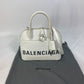 BALENCIAGA 550645 バイカラー カバン ヴィル トップ ハンドル S 2WAY カバン ショルダーバッグ 斜め掛け ハンドバッグ レザー レディース ホワイト