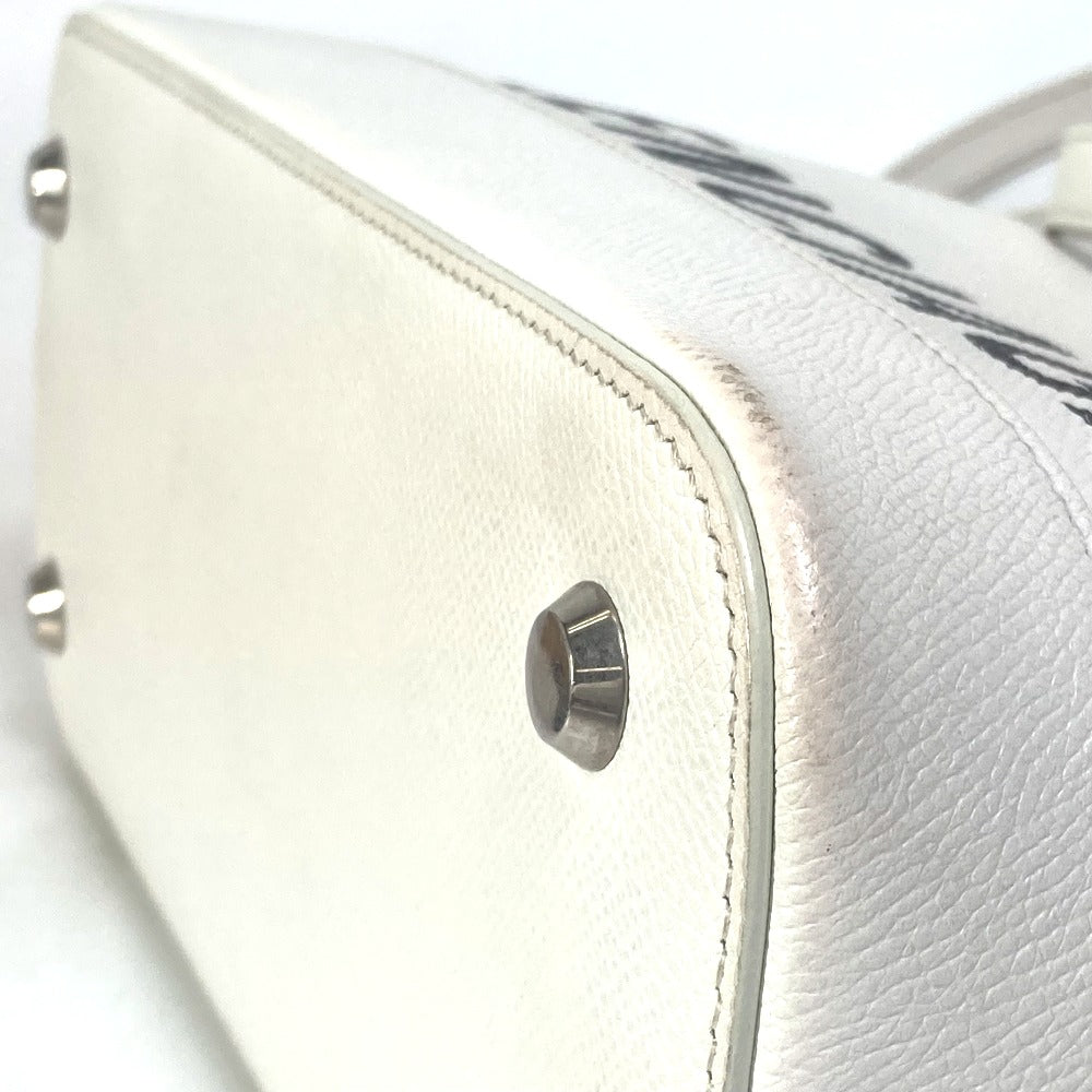 BALENCIAGA 550645 バイカラー カバン ヴィル トップ ハンドル S 2WAY カバン ショルダーバッグ 斜め掛け ハンドバッグ レザー レディース ホワイト
